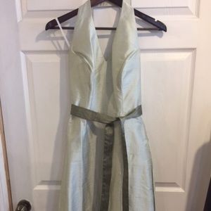 Watters & Watters Silk Dupioni Apple Green Halter